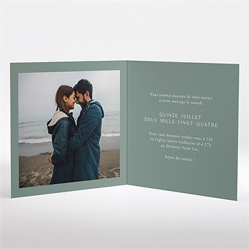 Faire-part mariage poésie d'aquarelle - Intérieur du faire-part