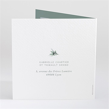 Faire-part mariage poésie d'aquarelle - Dos du faire-part