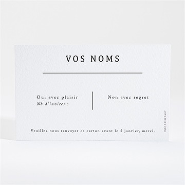 Carton réponse mariage un point c'est nous - Dos du carton