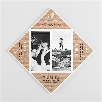 Faire-part mariage myriade - Intérieur de la cocotte pliée