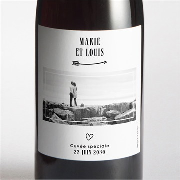 Etiquette de bouteille mariage myriade