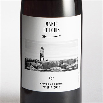 Etiquette de bouteille mariage myriade