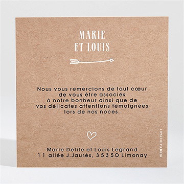 Remerciement mariage myriade - Dos de la carte