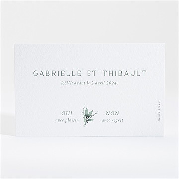 Carton réponse mariage poésie d'aquarelle - Dos du carton