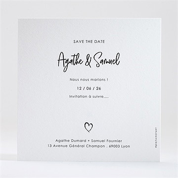 Save the Date mariage juste nous - Dos de la carte