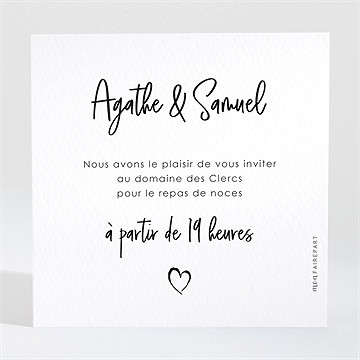 Carton d'invitation mariage juste nous - Dos du carton