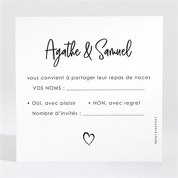 Carton réponse mariage juste nous - Dos du carton
