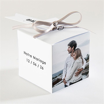 Boîte de dragées mariage juste nous - Dos de la boîte