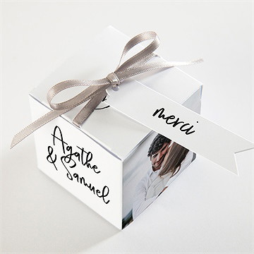 Boîte de dragées mariage juste nous - Dessus de la boîte