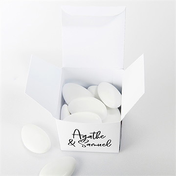 Boîte de dragées mariage juste nous - Intérieur de la boîte