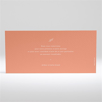 Remerciement mariage fantasques - Dos de la carte
