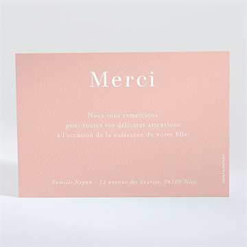 Remerciement naissance cocon de douceur - Dos de la carte