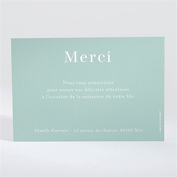 Remerciement naissance son petit nid - Dos de la carte