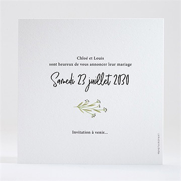 Save the Date mariage art champêtre - Dos de la carte