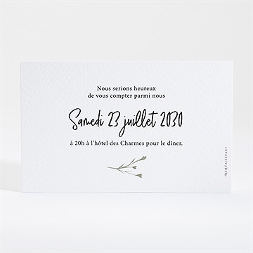 Carton d'invitation mariage art champêtre - Dos du carton