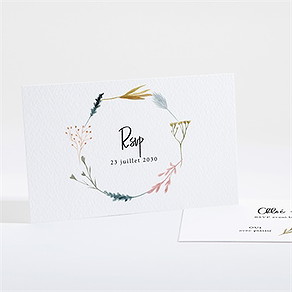 Carton réponse mariage art champêtre