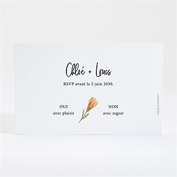 Carton réponse mariage art champêtre - Dos du carton
