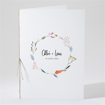 Livret de messe mariage art champêtre rond
