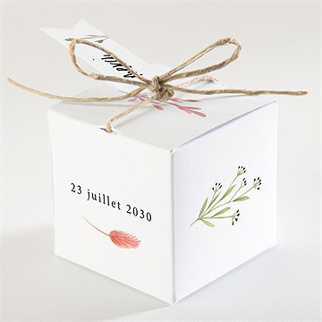 Boîte de dragées mariage art champêtre - Dos de la boîte