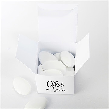 Boîte de dragées mariage art champêtre - Intérieur de la boîte