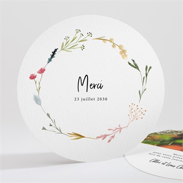 Remerciement mariage art champêtre