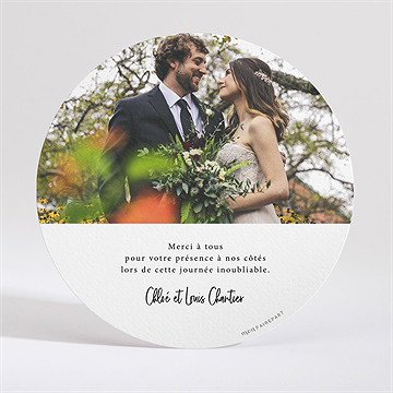 Remerciement mariage art champêtre - Dos de la carte