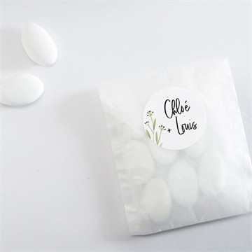 Sticker mariage art champêtre rond