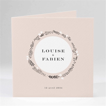 Faire-part mariage en rose et blanc