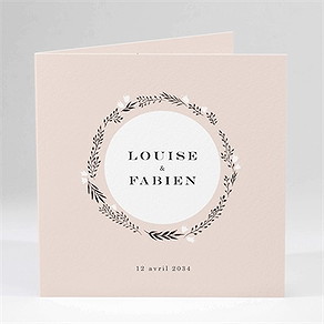 Faire-part mariage en rose et blanc