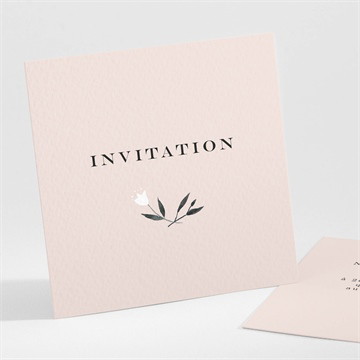 Carton d'invitation mariage en rose et blanc
