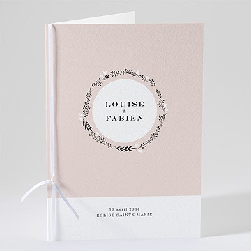 Livret de messe mariage en rose et blanc