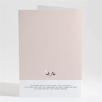 Livret de messe mariage en rose et blanc - Dos du livret