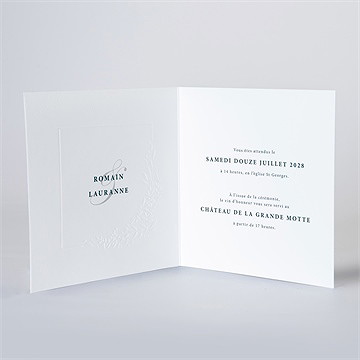 Faire-part mariage en relief - Intérieur du faire-part