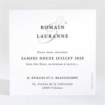 Save the Date mariage en relief - Dos de la carte