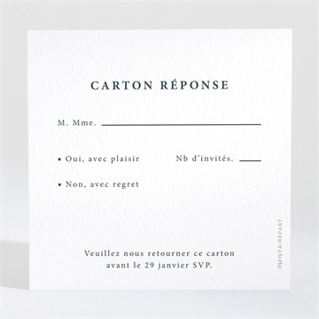 Carton réponse mariage en relief