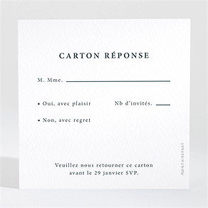 Carton réponse mariage en relief