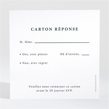 Carton réponse mariage en relief