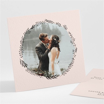 Remerciement mariage en rose et blanc