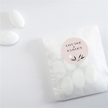 Sticker mariage en rose et blanc - Mise en situation