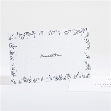 Carton d'invitation mariage feuillages