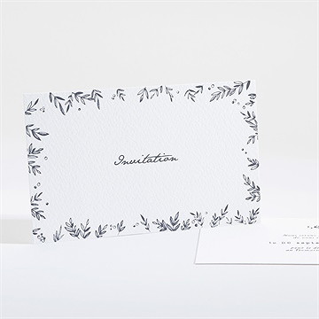 Carton d'invitation mariage feuillages