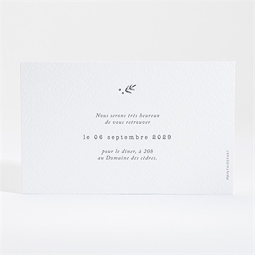 Carton d'invitation mariage feuillages - Dos du carton