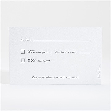 Carton réponse mariage feuillages - Dos du carton