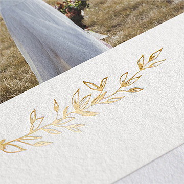 Remerciement mariage feuillages - Détail de la carte