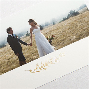 Remerciement mariage feuillages - Détail de la carte