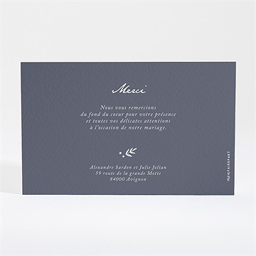 Remerciement mariage feuillages - Dos de la carte