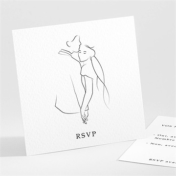 Carton réponse mariage belle esquisse