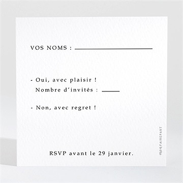 Carton réponse mariage belle esquisse - Dos du carton