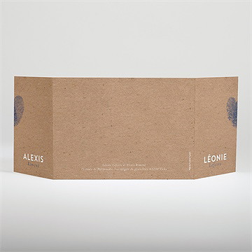 Faire-part mariage uniques empreintes - Dos du faire-part