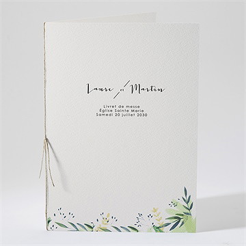 Livret de messe mariage univers végétal